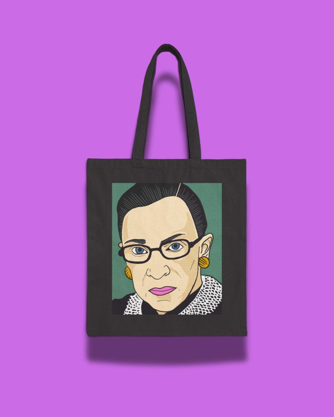 RBG Inspired Cotton Canvas Tote Bag, Feminist Bag, Eco-Friendly Shopping Bag, Gift for Activists, Cute Tote, RBG Art