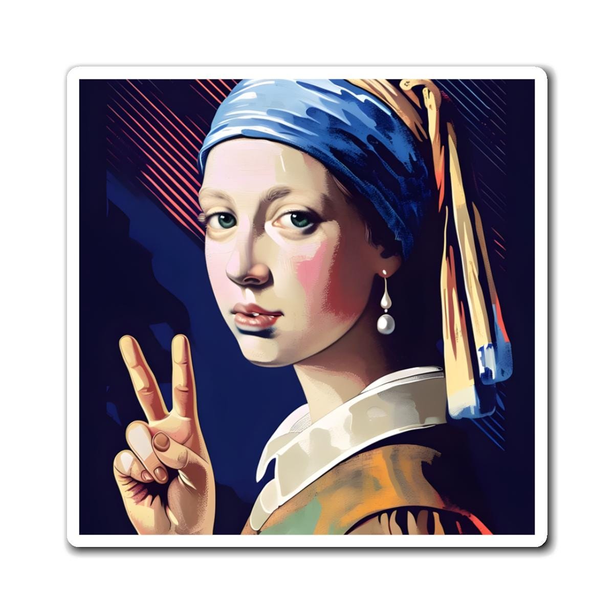 Girl with a Pearl Earring Pop Art Magnet Perfect Teacher Gift, Best Friend Gift, Fridge Magnet