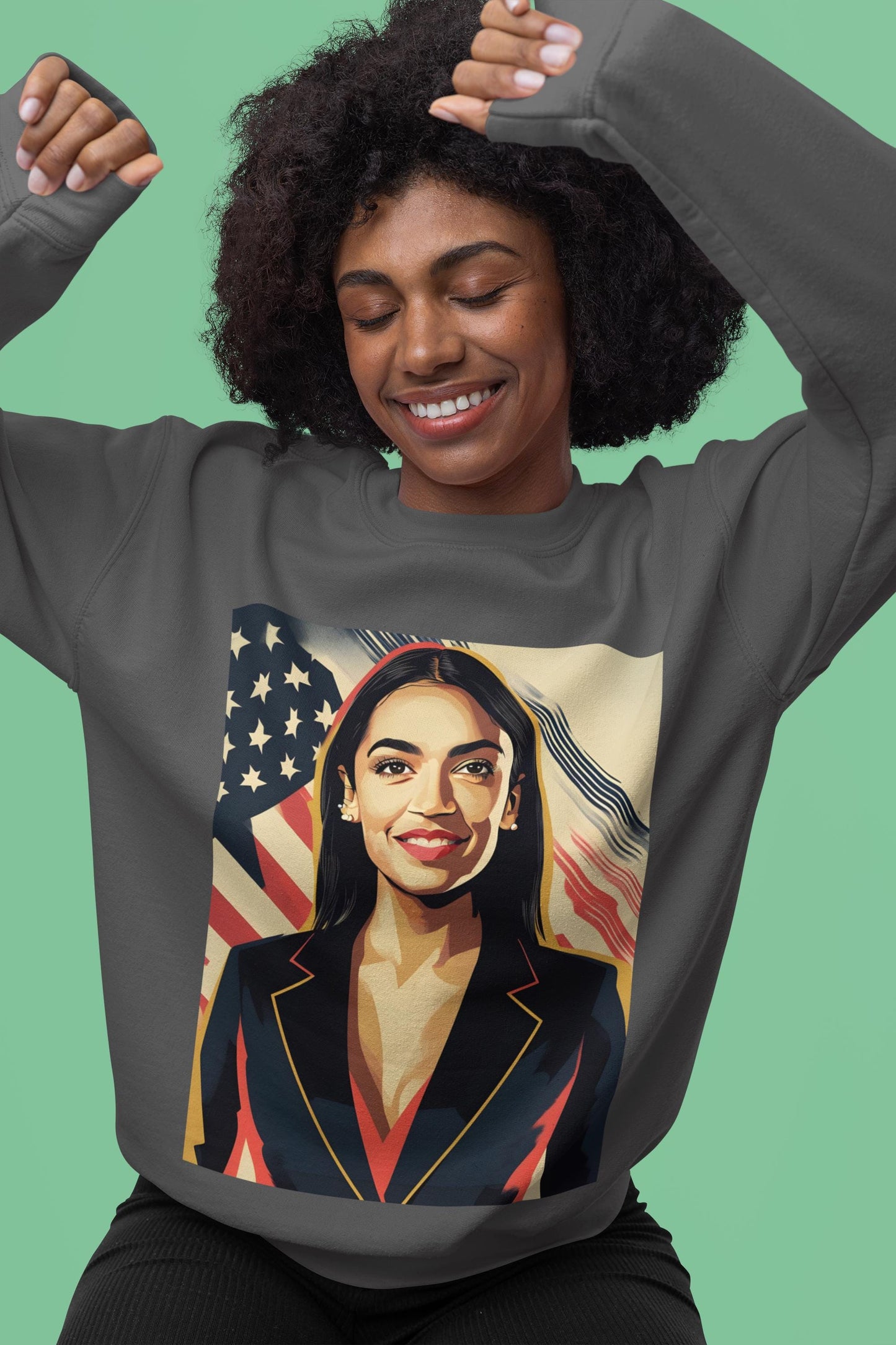 AOC Digital Art Crewneck Sweatshirt | Modern Art Sweatshirt | Gifts For Him and Her | Pop Art Design | Best Friend Birthday Gift