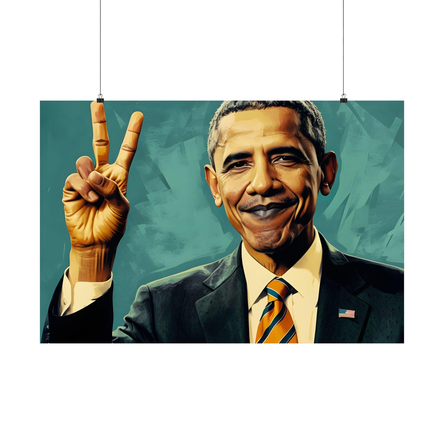 Barack Obama Digital Art Print - Premium Matte Vertical Poster - Modern Pop Art Wall Hanging for Apartment Decor