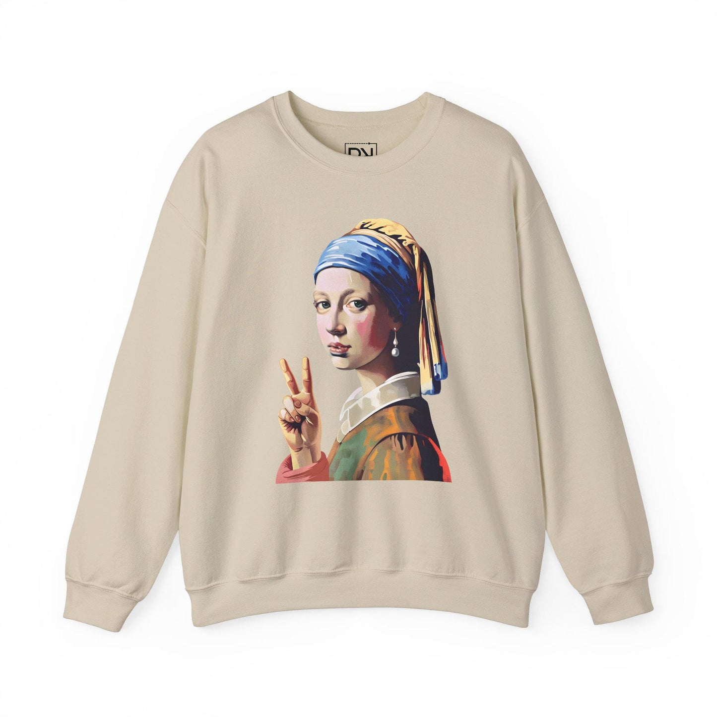 Girl with a Pearl Earring Digital Art Crewneck Sweatshirt | Modern Art Sweatshirt | Gifts For Him and Her | Best Friend Birthday Gift