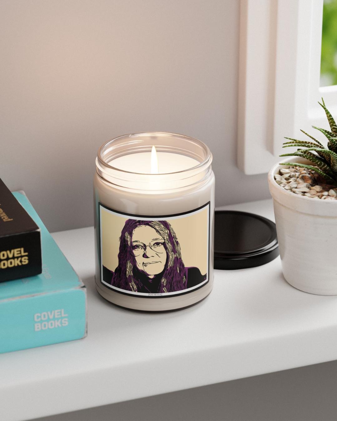 Gloria Steinem Soy Candle – Deny Defend Depose Decor, Aromatic Bookshelf Accent, Resist Gift, Housewarming & Sobriety Present