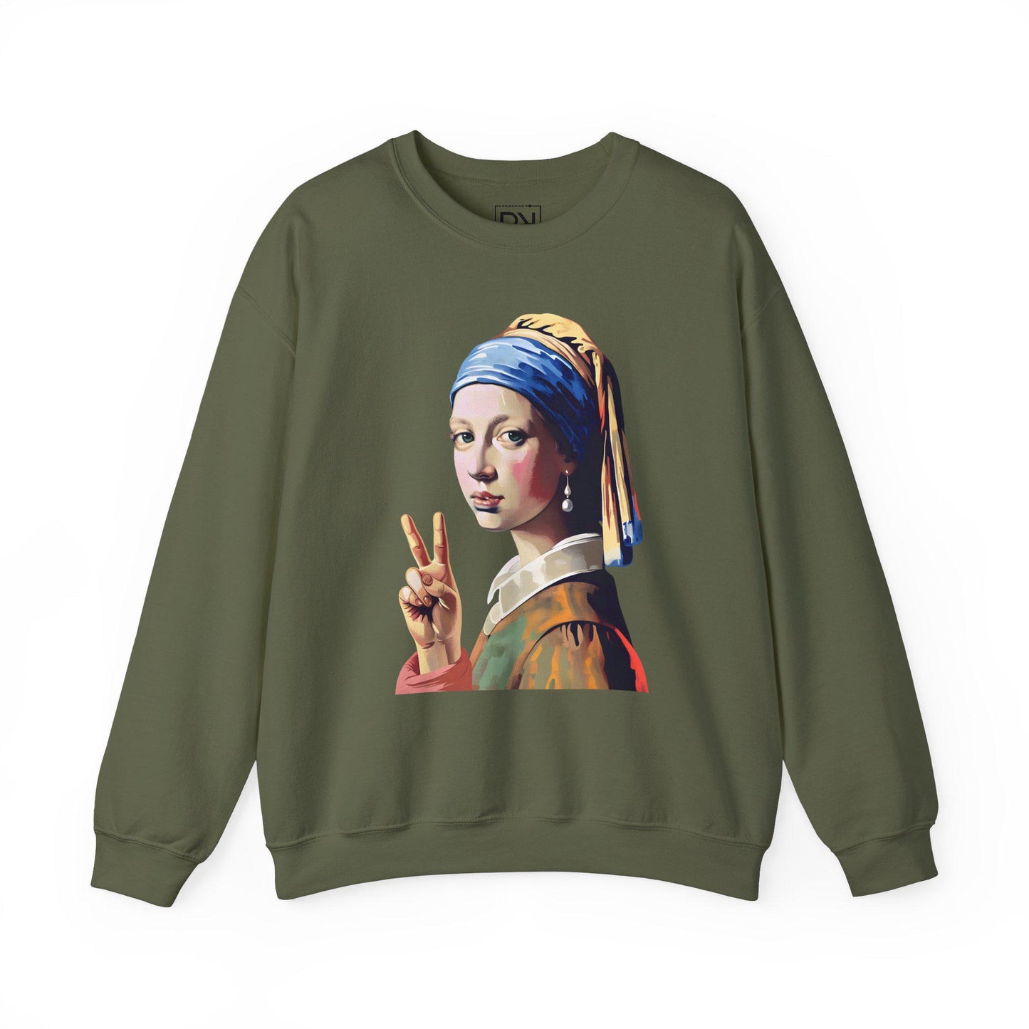 Girl with a Pearl Earring Digital Art Crewneck Sweatshirt | Modern Art Sweatshirt | Gifts For Him and Her | Best Friend Birthday Gift