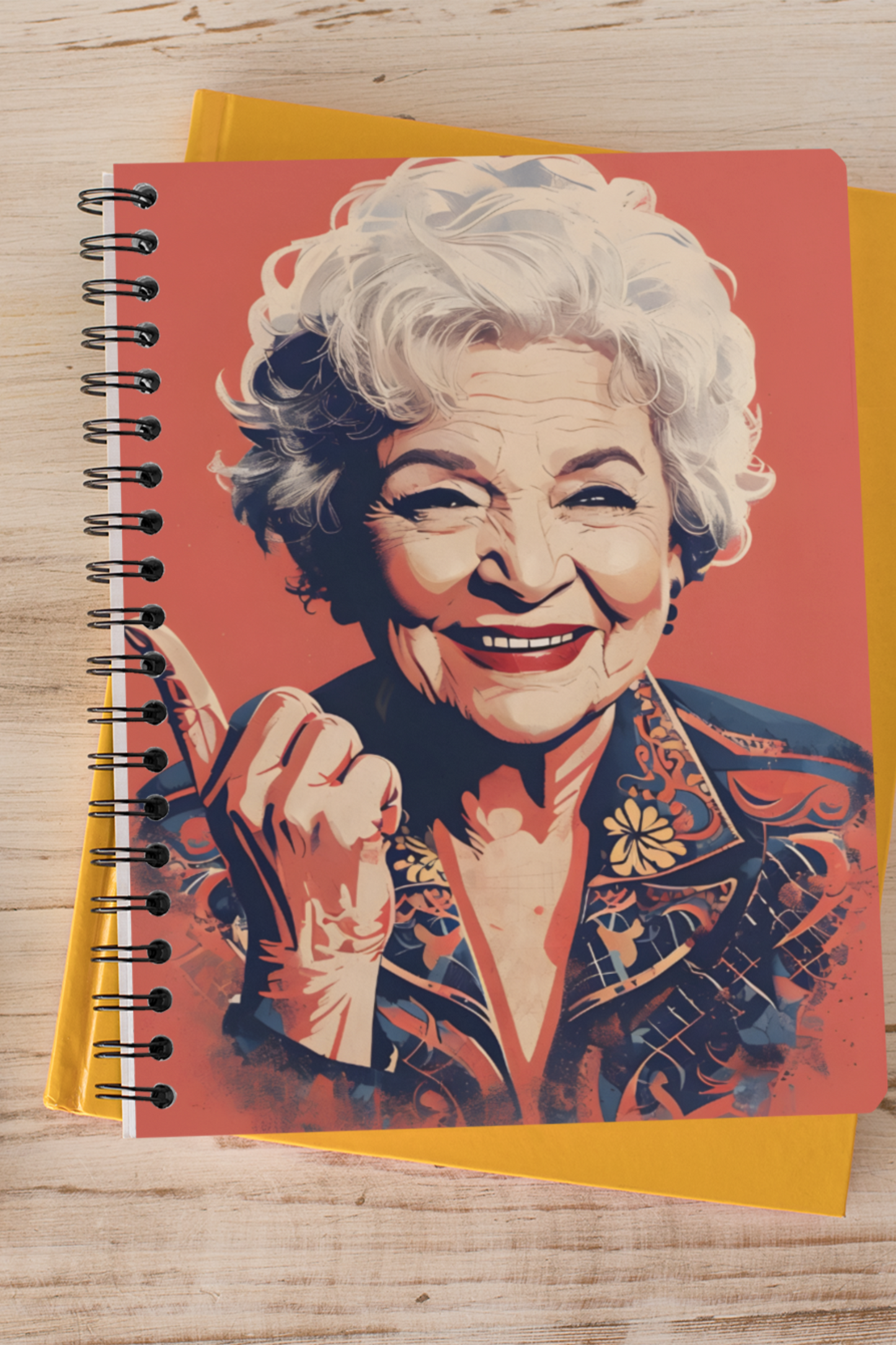 Betty White Pop Art Digital Drawing Spiral Notebook | Perfect Gift for Teachers, Back to School, Mental Health Journals & More