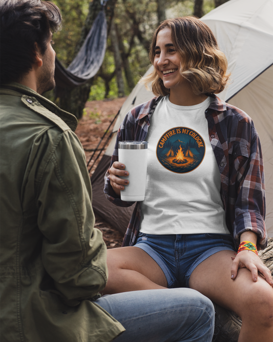 Campfire Lover's Unisex Heavy Cotton Tee, Outdoor Adventure Shirt, Bonfire Party Tee, Camping Gift, Summer Festival Top