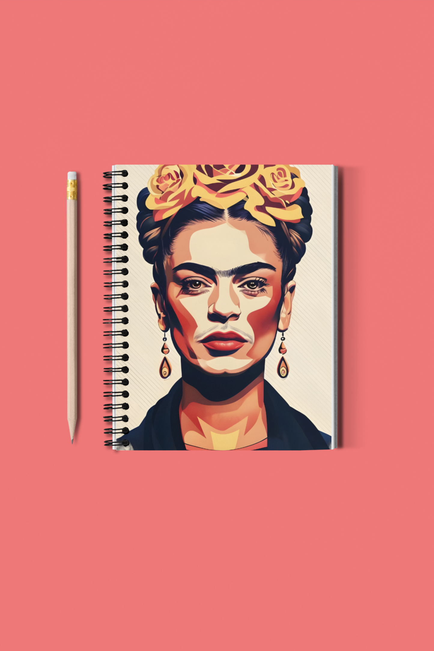 Frida Kahlo Pop Art Spiral Notebook | Perfect Gift for Teachers, Back to School, Mental Health Journals and More