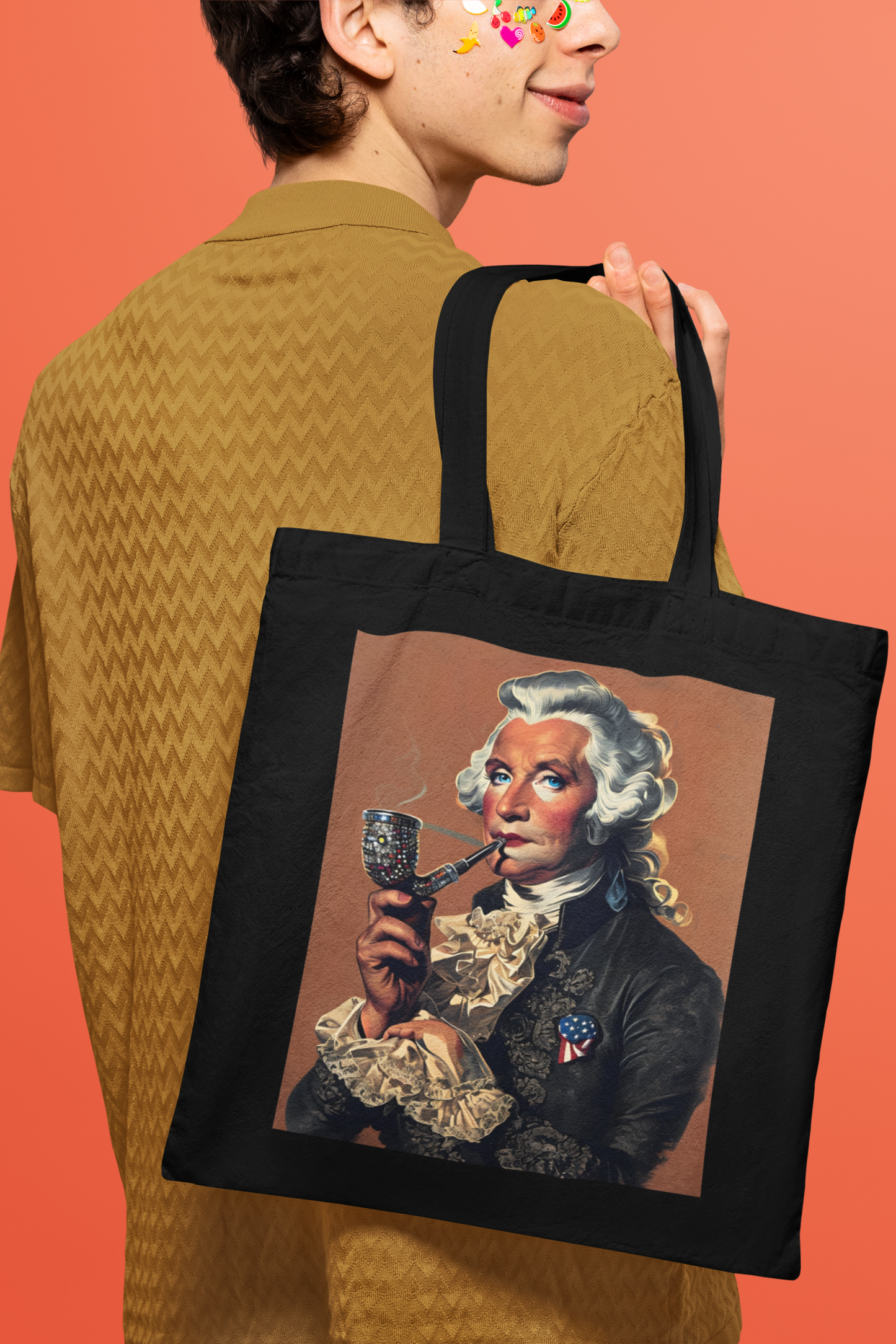 George Washington Pop Art Shoulder Bag Patriotic Modern Art Canvas Tote Perfect for Him, Her, Best Friend, Birthday, or LGBTQ Pride