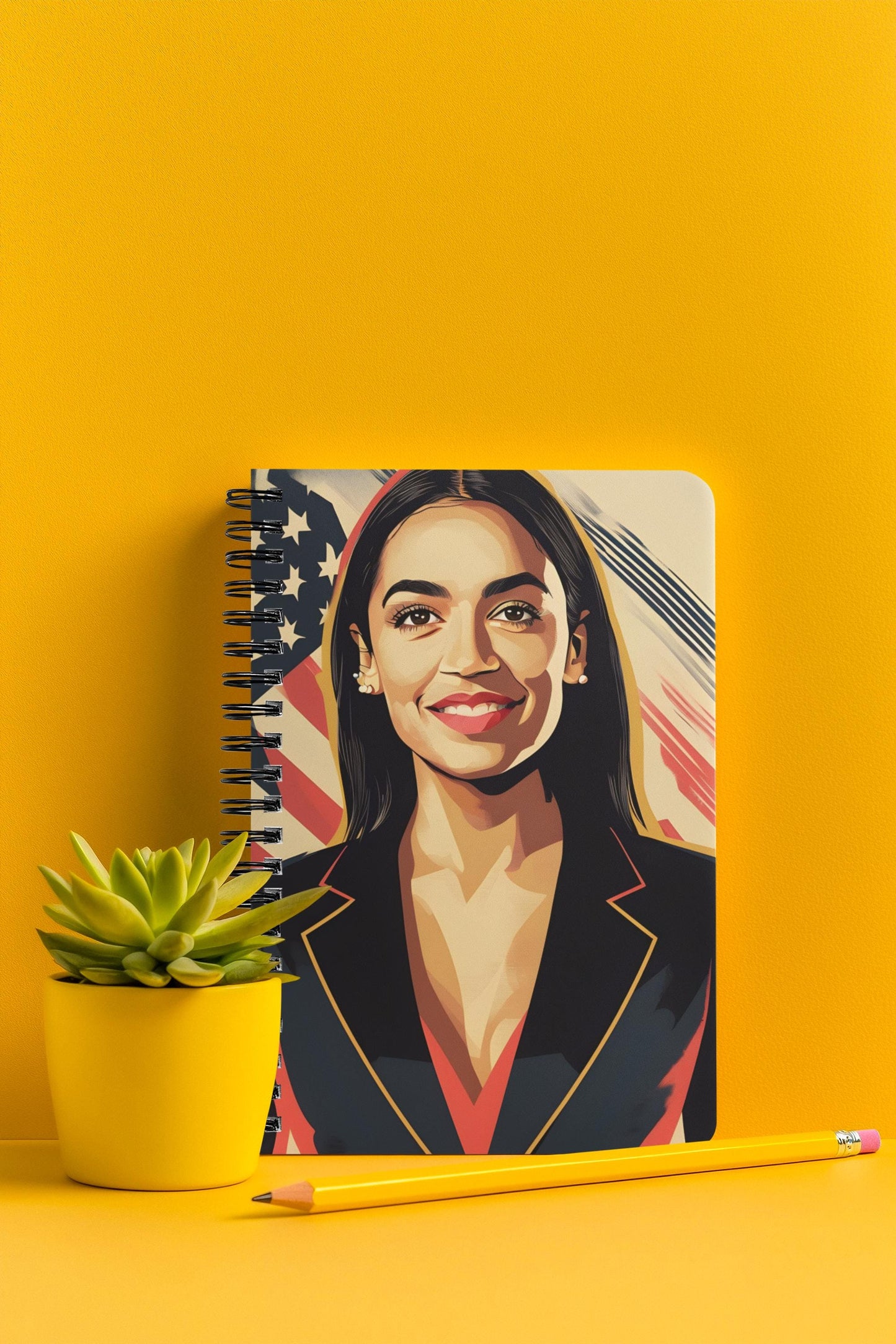 AOC Digital Drawing Spiral Notebook | Patriotic USA Journal | Perfect Gift for Teachers, Back to School, Mental Health Journals & More