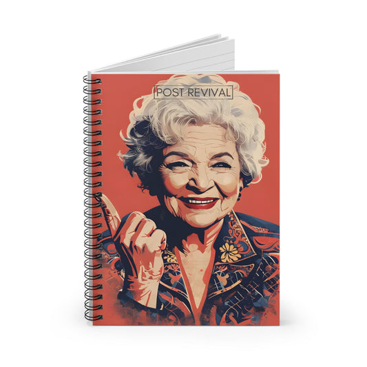Betty White Pop Art Digital Drawing Spiral Notebook | Perfect Gift for Teachers, Back to School, Mental Health Journals & More