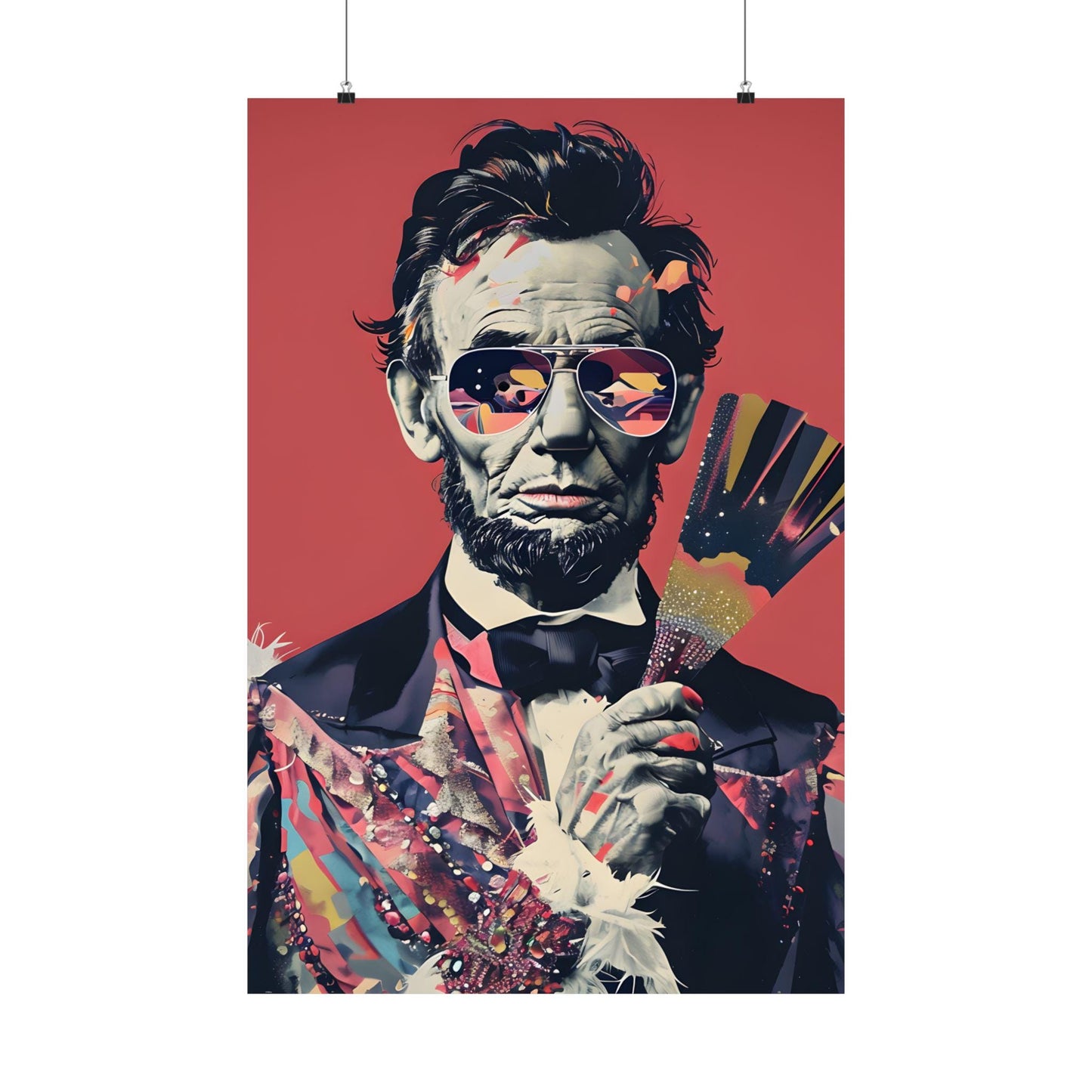 Abraham Lincoln Digital Art Print - Premium Matte Vertical Poster - Modern Pop Art Wall Hanging for Apartment Decor