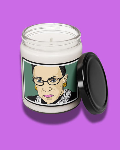 Empowering RBG Scented Soy Candle, Justice Gift, Inspirational Home Decor, Feminist Candle, Legal Gift