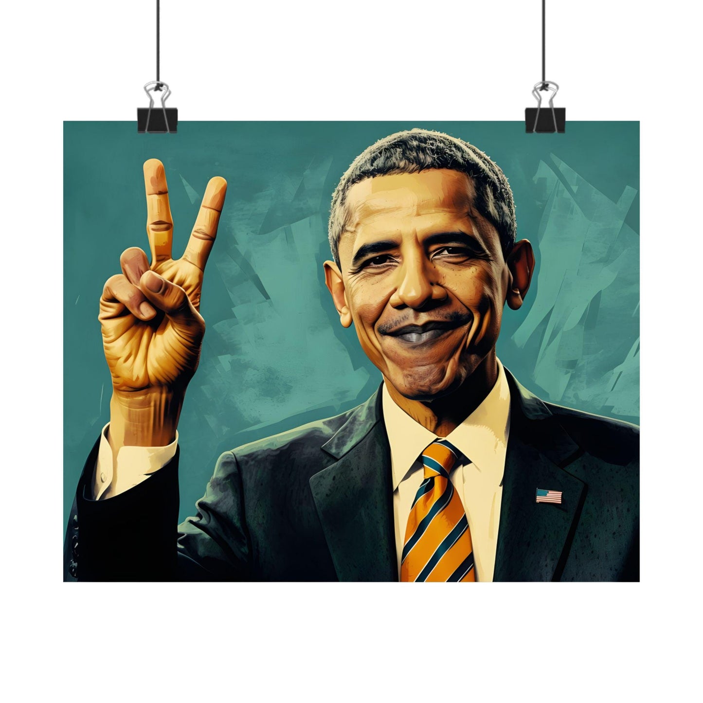 Barack Obama Digital Art Print - Premium Matte Vertical Poster - Modern Pop Art Wall Hanging for Apartment Decor