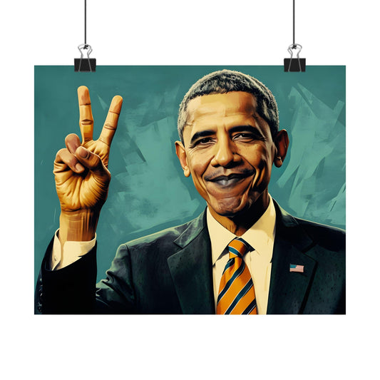 Barack Obama Digital Art Print - Premium Matte Vertical Poster - Modern Pop Art Wall Hanging for Apartment Decor