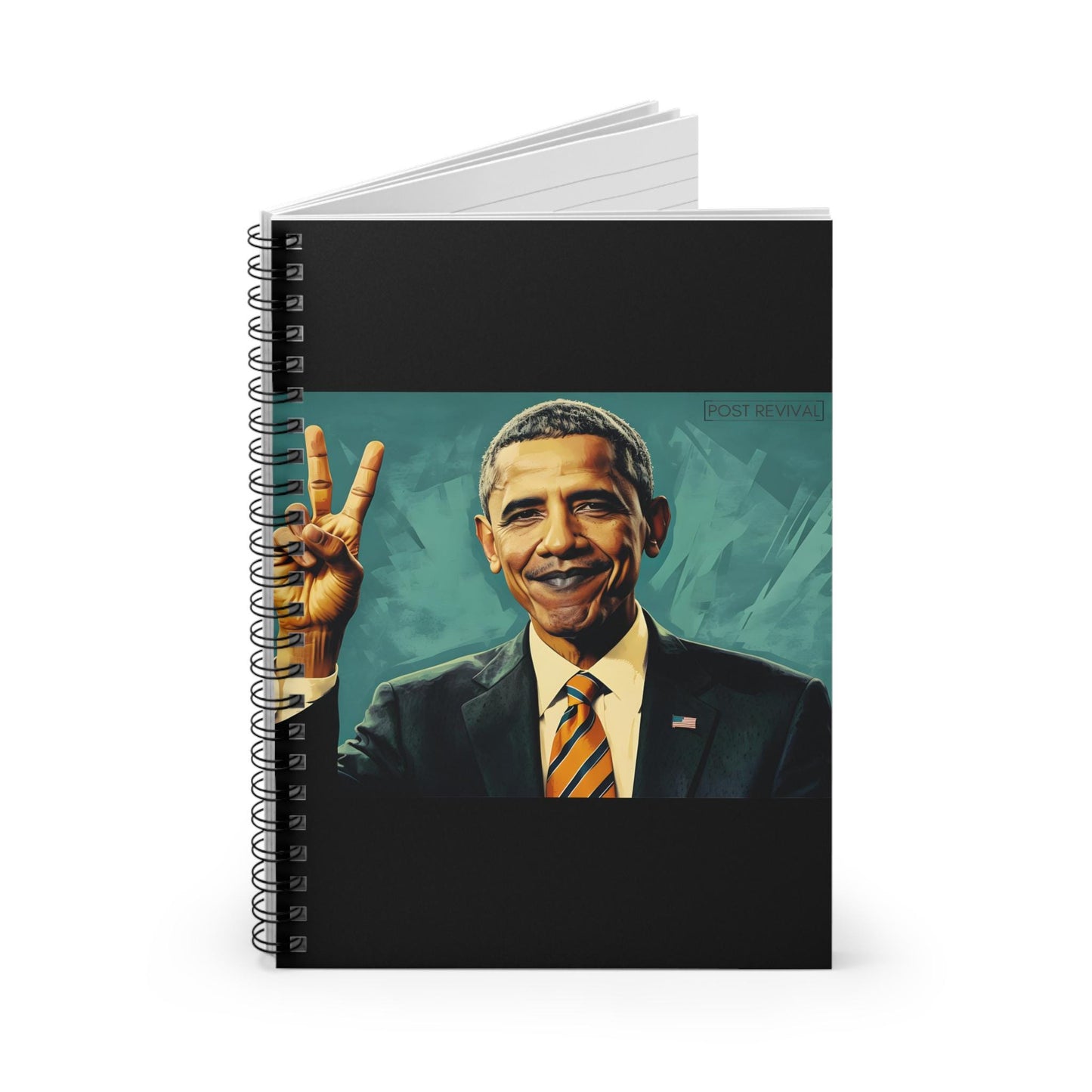 Barack Obama Digital Drawing Spiral Notebook | Patriotic USA Journal | Perfect Gift for Teachers, Back to School, Mental Health Journals