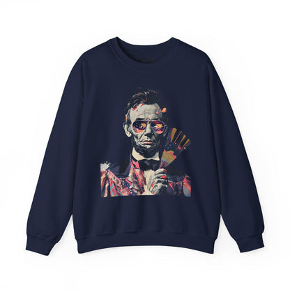 Abraham Lincoln Digital Art Crewneck Sweatshirt | Modern Art Sweatshirt | Gifts For Him and Her | Best Friend Birthday Gift