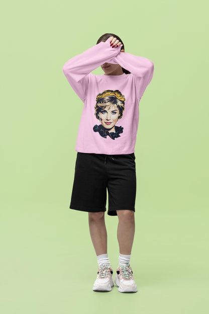 Princess Diana Digital Art Crewneck Sweatshirt | Modern Art Sweatshirt | Gifts For Him and Her | Best Friend Birthday Gift