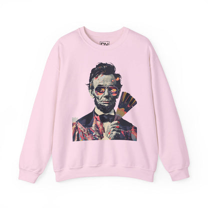 Abraham Lincoln Digital Art Crewneck Sweatshirt | Modern Art Sweatshirt | Gifts For Him and Her | Best Friend Birthday Gift