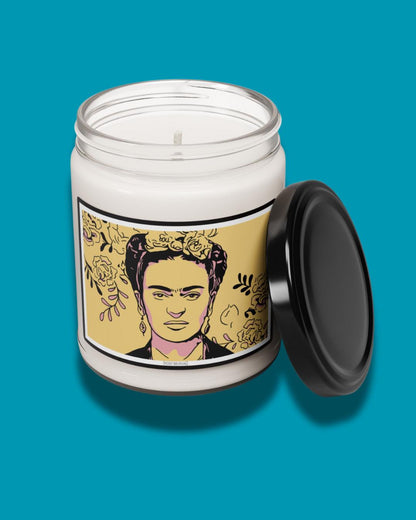 Frida Kahlo Soy Candle – Deny Defend Depose Decor, Aromatic Bookshelf Accent, Resist Gift, Housewarming & Sobriety Present