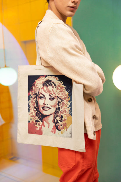 Dolly Parton Pop Art Shoulder Bag Feminist Modern Art Canvas Tote Perfect for Him, Her, Best Friend, Birthday, or LGBTQ Pride