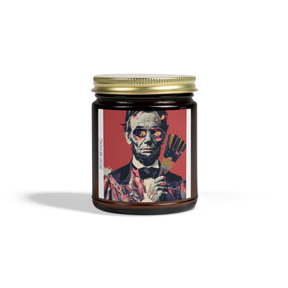 Abraham Lincoln Candle Pop Art Dopamine Decor | Unique Gift for Him or Her | Patriotic USA Birthday Gift | LGBTQ Friendly Thank You Gift