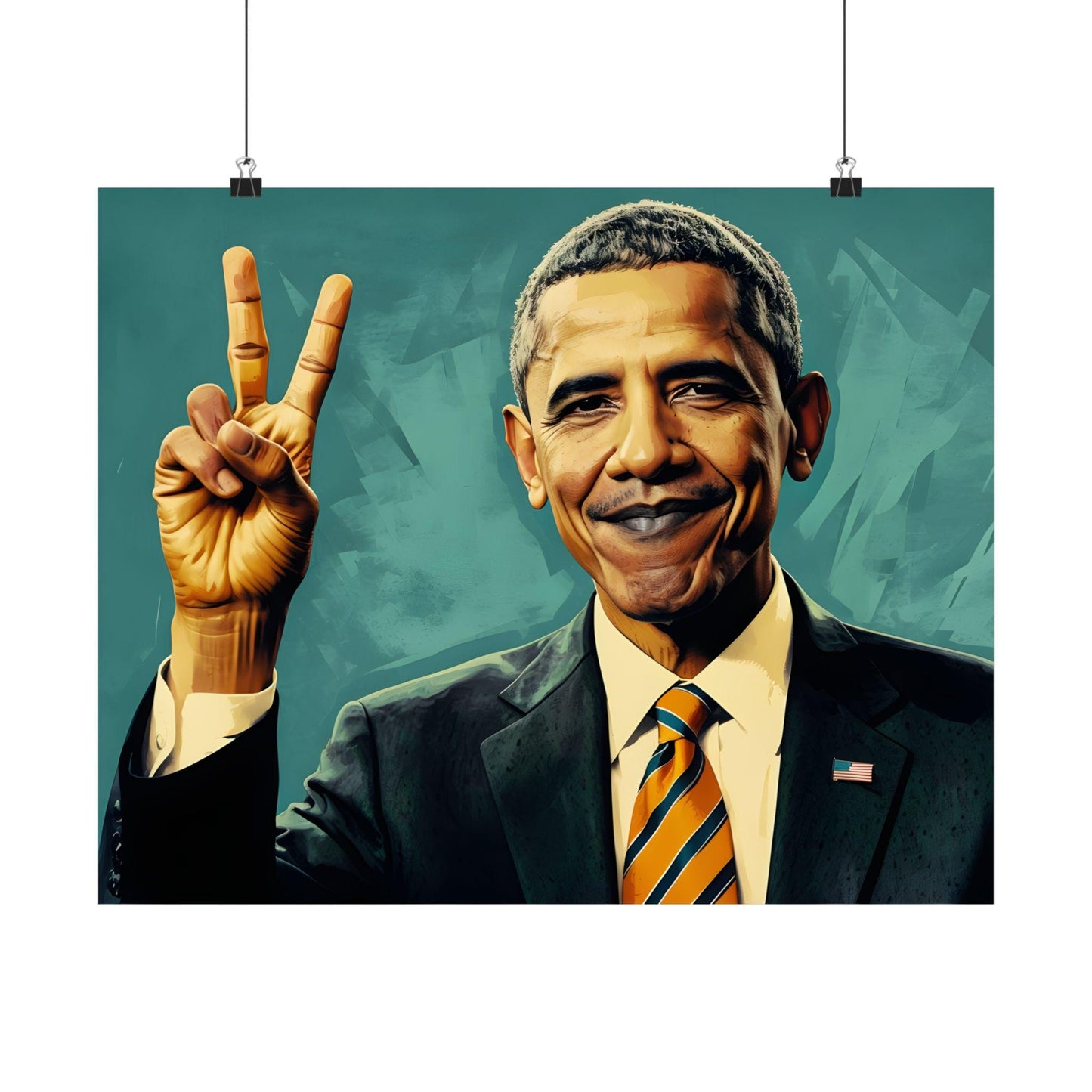 Barack Obama Digital Art Print - Premium Matte Vertical Poster - Modern Pop Art Wall Hanging for Apartment Decor