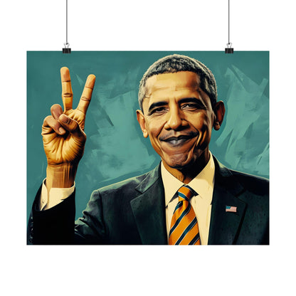 Barack Obama Digital Art Print - Premium Matte Vertical Poster - Modern Pop Art Wall Hanging for Apartment Decor
