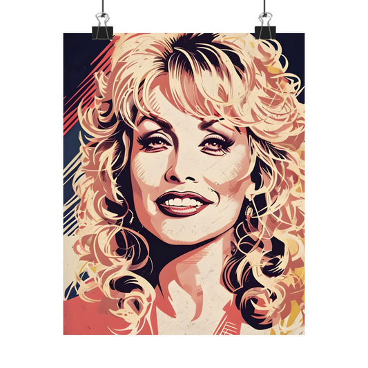 Dolly Parton Digital Art Print Premium Matte Vertical Poster Modern Pop Art Wall Hanging