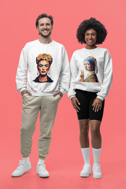 Frida Kahlo Digital Art Crewneck Sweatshirt | Modern Art Sweatshirt | Gifts For Him and Her | Best Friend Birthday Gift