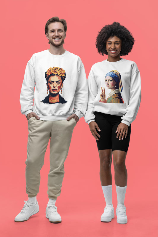 Frida Kahlo Digital Art Crewneck Sweatshirt | Modern Art Sweatshirt | Gifts For Him and Her | Best Friend Birthday Gift