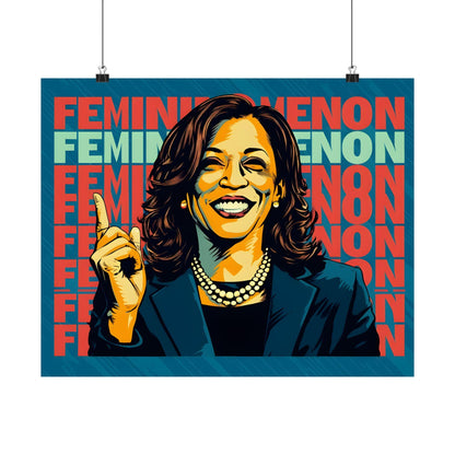 Kamala Harris Wall Art | Feminist Modern Art Print | Apartment Decor | Gift for Her | LGBTQ Patriotic Decor | Dopamine Decor