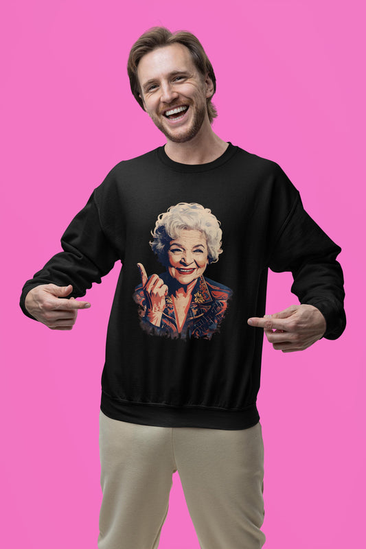 Betty White Digital Art Crewneck Sweatshirt | Modern Art Sweatshirt | Gifts For Him and Her | Pop Art Design | Best Friend Birthday Gift