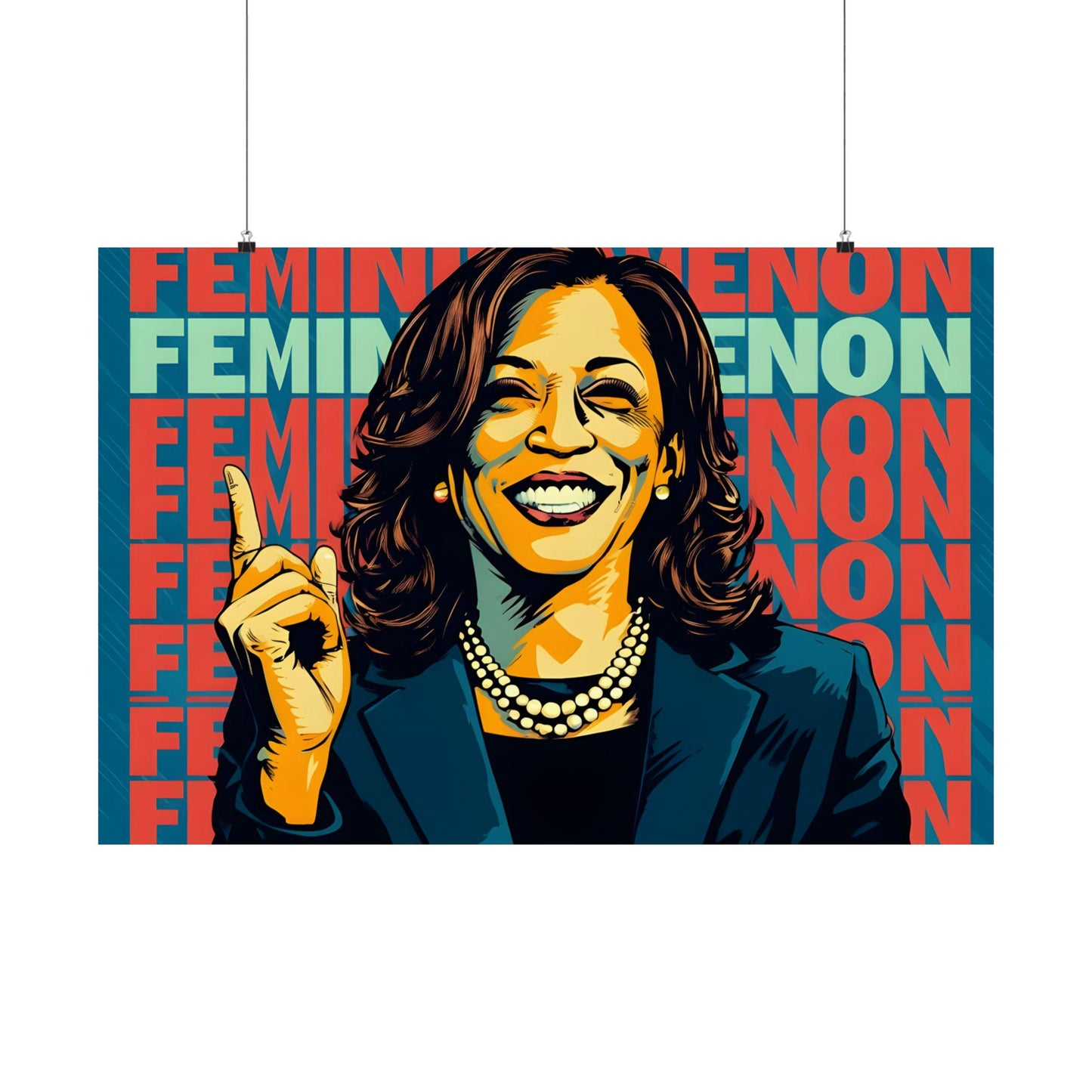 Kamala Harris Wall Art | Feminist Modern Art Print | Apartment Decor | Gift for Her | LGBTQ Patriotic Decor | Dopamine Decor