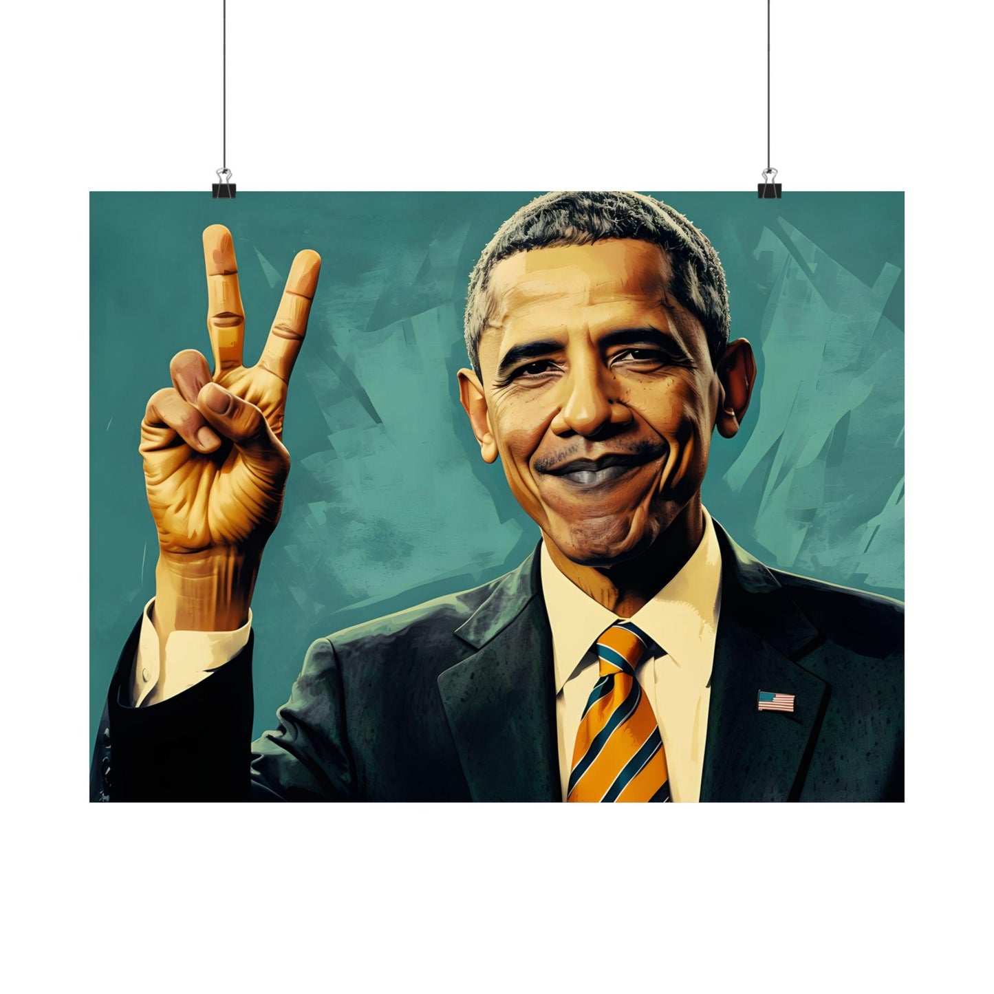 Barack Obama Digital Art Print - Premium Matte Vertical Poster - Modern Pop Art Wall Hanging for Apartment Decor