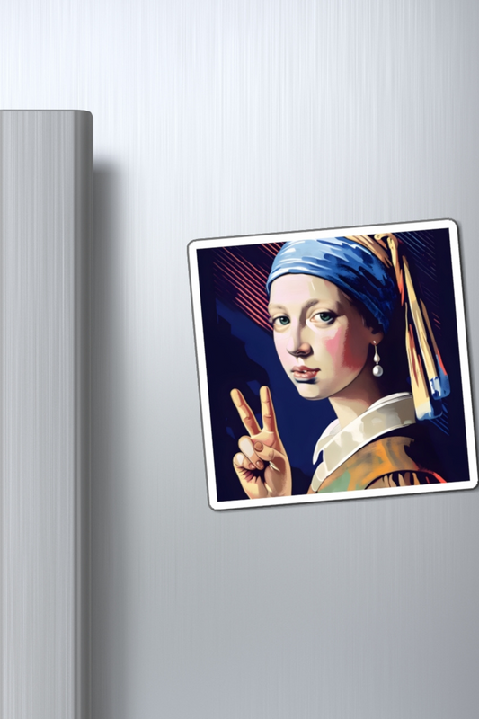 Girl with a Pearl Earring Pop Art Magnet Perfect Teacher Gift, Best Friend Gift, Fridge Magnet