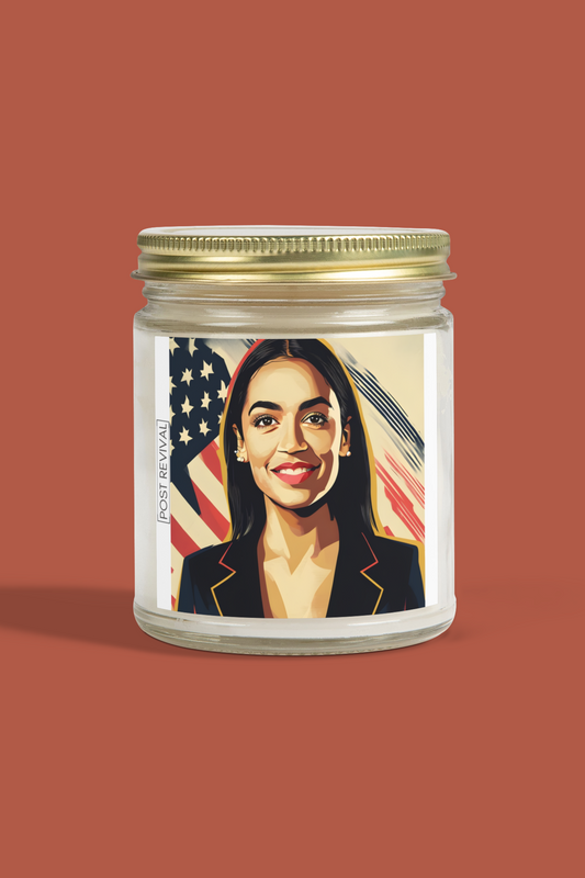 AOC Candle Pop Art Dopamine Decor | Unique Gift for Him or Her | Patriotic USA Birthday Gift | LGBTQ Friendly Thank You Gift