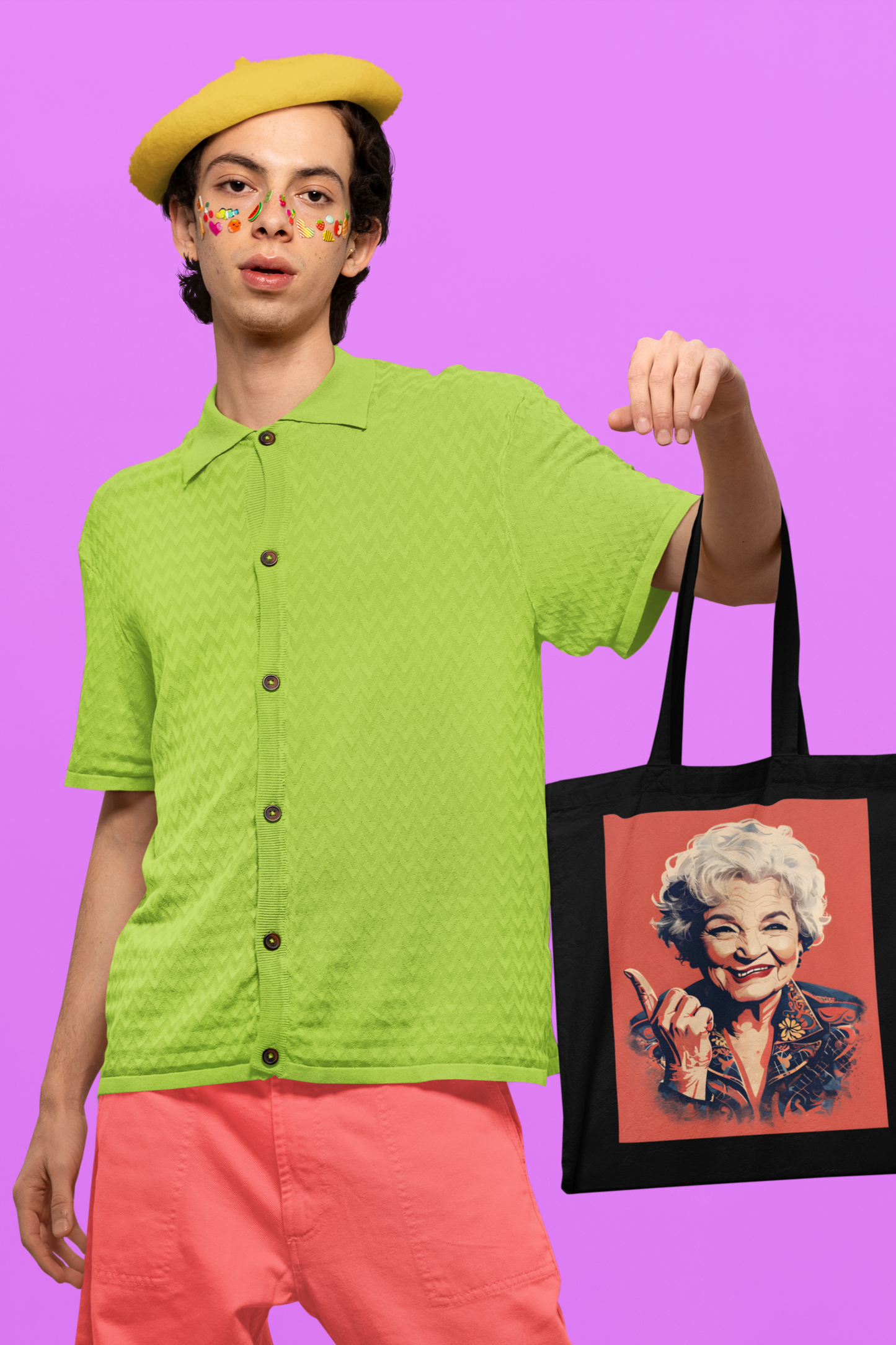 Betty White Pop Art Shoulder Bag Feminist Modern Art Canvas Tote Perfect for Him, Her, Best Friend, Birthday, or LGBTQ Pride