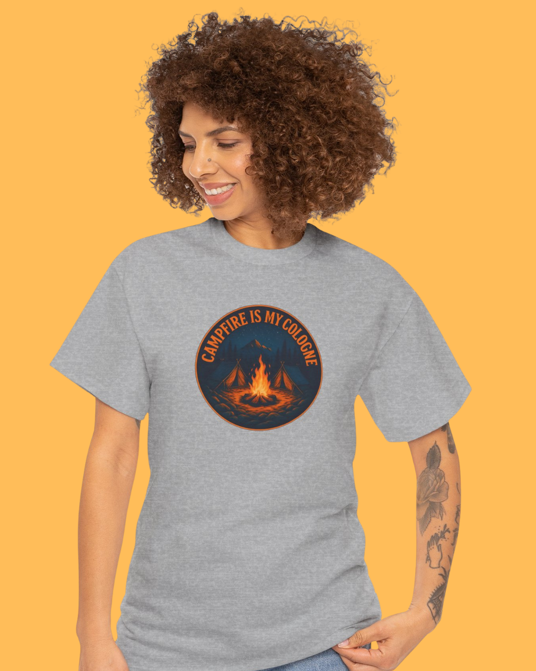 Campfire Lover's Unisex Heavy Cotton Tee, Outdoor Adventure Shirt, Bonfire Party Tee, Camping Gift, Summer Festival Top
