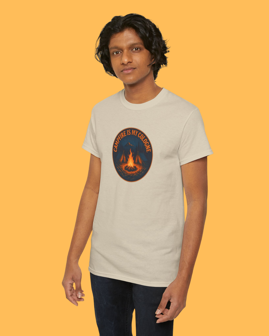 Campfire Lover's Unisex Heavy Cotton Tee, Outdoor Adventure Shirt, Bonfire Party Tee, Camping Gift, Summer Festival Top