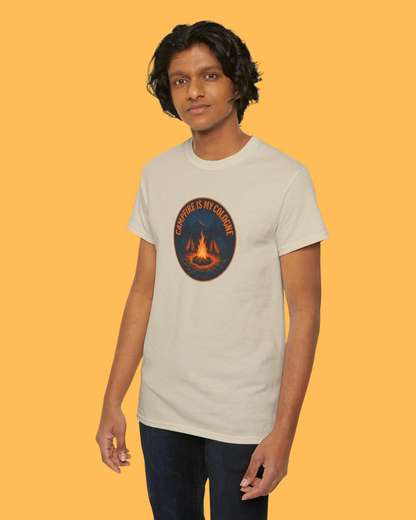 Campfire Lover's Unisex Heavy Cotton Tee, Outdoor Adventure Shirt, Bonfire Party Tee, Camping Gift, Summer Festival Top