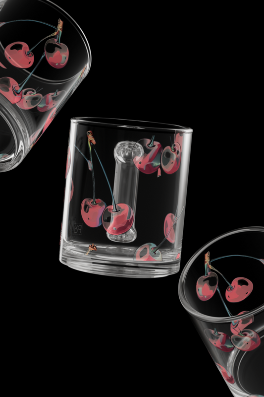 Cherry Glass Coffee Mug Colorful Glassware for a Vibrant Coffee Bar | Dopamine Decor and Housewarming Gift