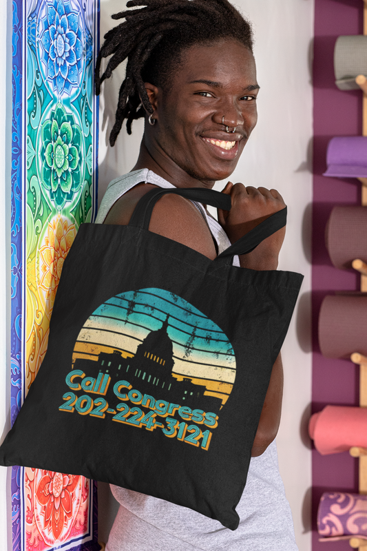 Call Congress Tote Bag - Civic Activism Canvas