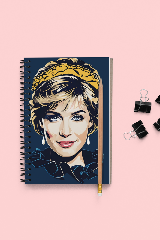Princess Diana Digital Drawing Spiral Notebook | USA Journal | Perfect Gift for Teachers, Back to School, Mental Health Journals & More