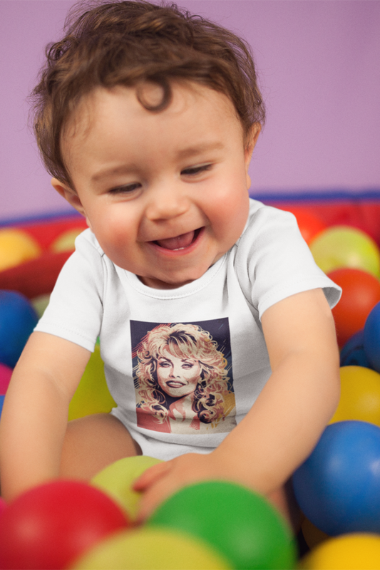Dolly Parton Newborn Onesie Unique Baby Gift, Baby Clothes, Baby Shower Gift, Baby Boy and Baby Girl, Graphic Tees for Newborn