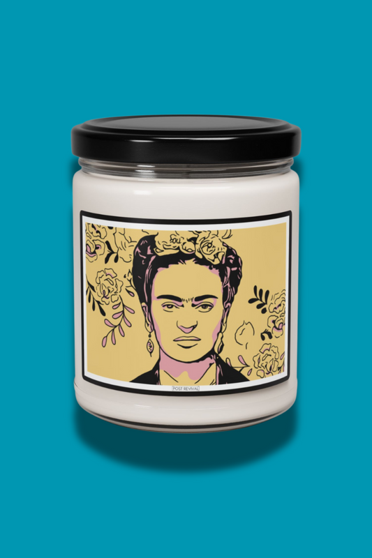 Frida Kahlo Soy Candle – Deny Defend Depose Decor, Aromatic Bookshelf Accent, Resist Gift, Housewarming & Sobriety Present
