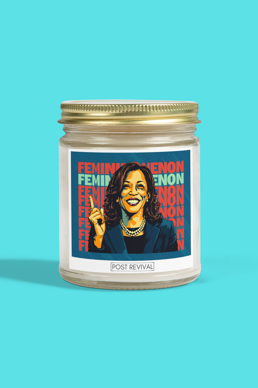Kamala Harris Candle Pop Art Dopamine Decor | Unique Gift for Him or Her | Patriotic USA Birthday Gift | LGBTQ Friendly Thank You Gift