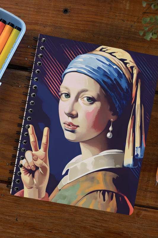 Girl with a Pearl Earring Pop Art Spiral Notebook | Perfect Gift for Teachers, Back to School, Mental Health Journals & More