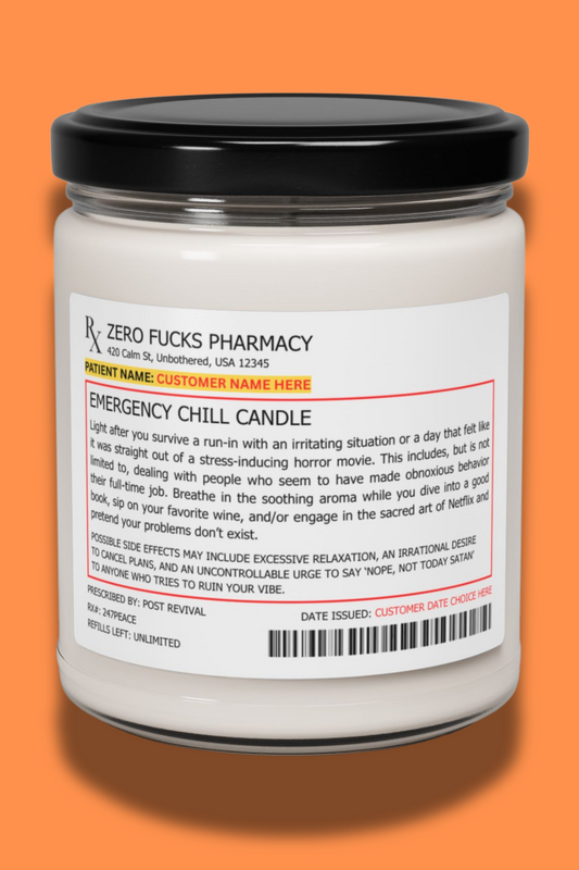 PERSONALIZED Prescription Emergency Soy Candle | Aromatherapy | Perfect Gift for Stress Relief, Self-Care, Home Decor, Birthdays, Spa Day