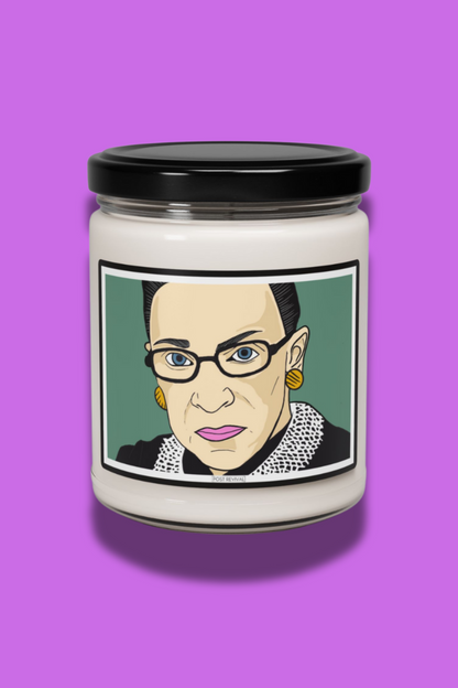 Empowering RBG Scented Soy Candle, Justice Gift, Inspirational Home Decor, Feminist Candle, Legal Gift