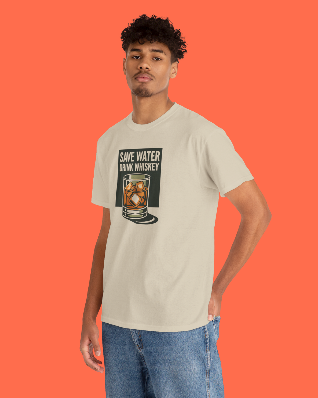 Whiskey Lover's Unisex Tee - Save Water Drink Whiskey, Funny Gift for Him, Bar Apparel, Party Shirt, Ideal for Birthdays, Housewarming