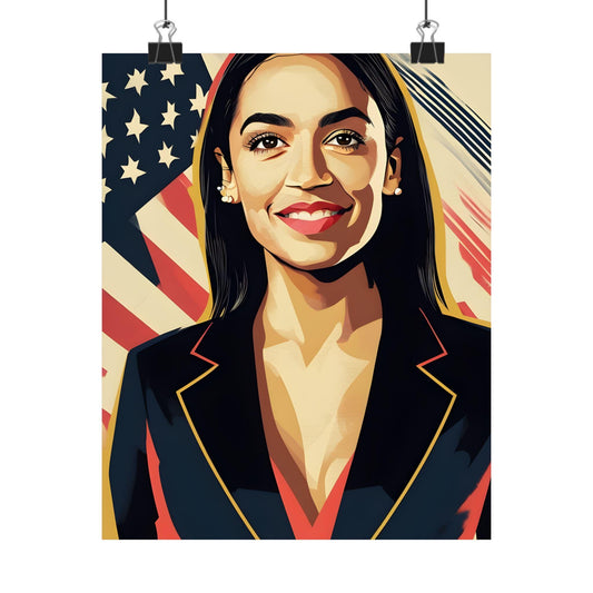 AOC Wall Decor Art Print Feminist & Patriotic Modern Art Poster, Gifts for Her, Best Friend, LGBTQ Wall Hanging, USA